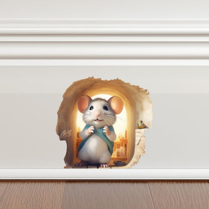 3D Mouse Hole Wall Decal - Cartoon Mouse Hole Sticker - 3d Wall Decal Sticker - Mouse Hole Wall Sticker Decal for Baseboard - Mouse Stickers for Walls